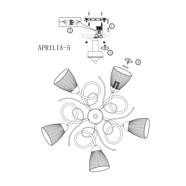 APRILIA-5 chrom klasyczna lampa sufitowa E27 hurt