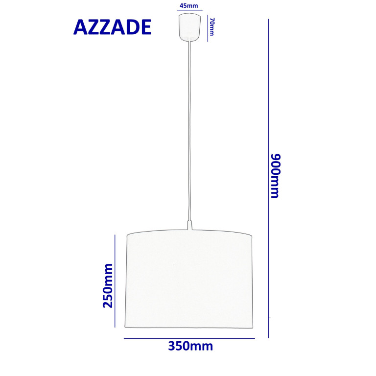 AZZADE-350 grey abażur materiał zwis