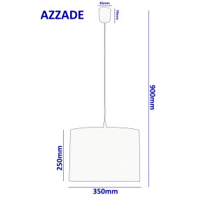 AZZADE-350 white abażur materiał zwis