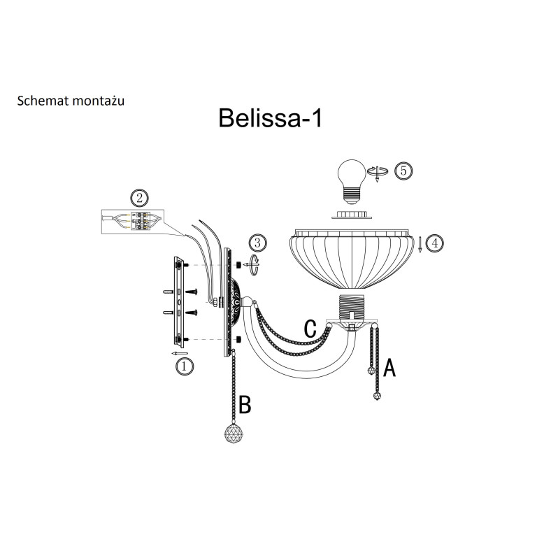 BELISSA-1 antique brass lampa kiniet