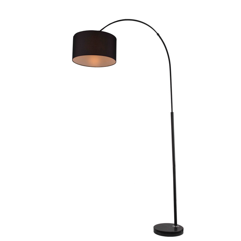 BORNEO-B czarna lampa podłogowa abażur E27