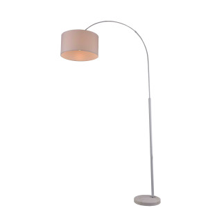 BORNEO-W biała lampa podłogowa abażur E27
