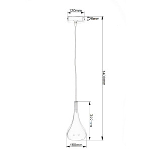 CORRADO D lampa zwis pojedyńczy klosz metal biały