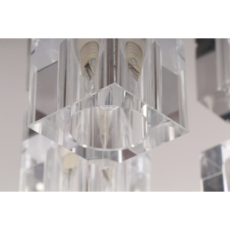 DORA-5 chrom lampa sufitowa plafon klosz szklany