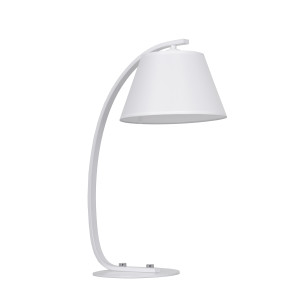 FL-2023  biała lampka stołowa abażur