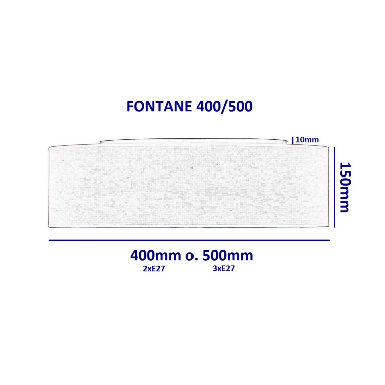 FONTANE-400 grey abażur plafon textil