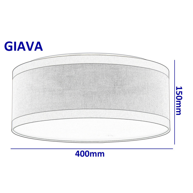 GIAVA-400 abażur plafon brąż+beż textil