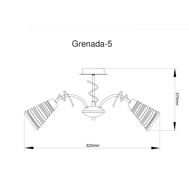 GRENADA-5 chrom lampa sufitowa żyrandol