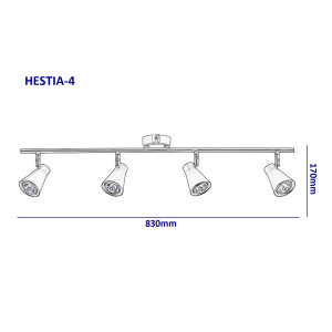 HESTIA-4 satin nickel lampa sufitowa spot 4xGU10