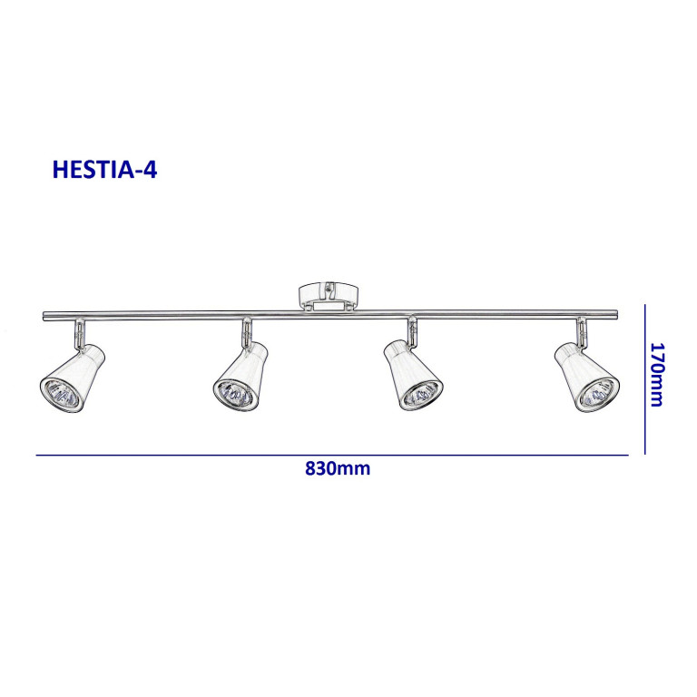HESTIA-4 satin nickel lampa sufitowa spot 4xGU10