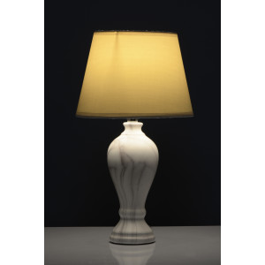 IDRA – biała, klosz biały, lampa stołowa E14