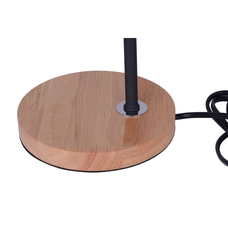 LAGO czarny+drewno lampa stołowa E27-1*40W