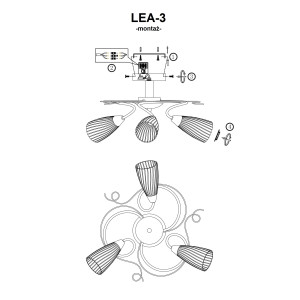 LEA-3C chrom lampa sufitowa żyrandol
