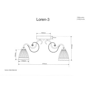 LOREN-3 „classic” antyk żyrandol 3xE27