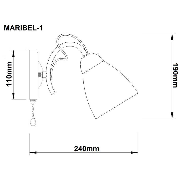 MARIBEL-1W chrom lampa ścienna kinkiet classic