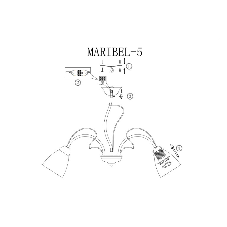 MARIBEL-5 chrom lampa sufit żyrandol