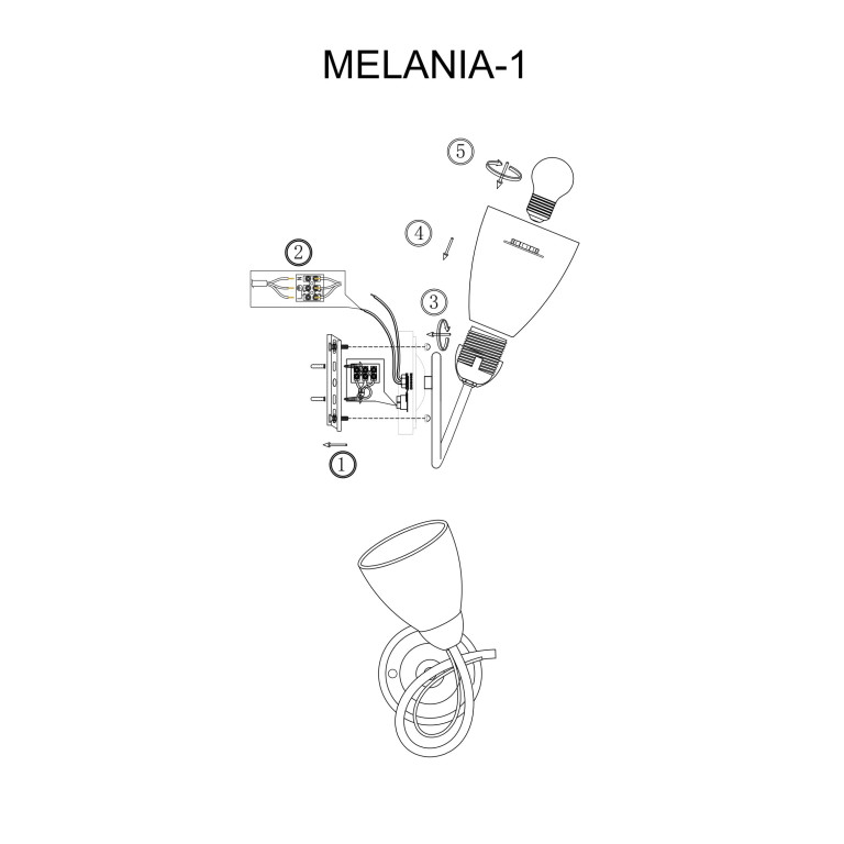 MELANIA-1W chrom lampa ścienna