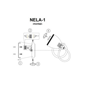NELA-1 antyczny mosiądz lampa ścienna kinkiet