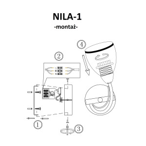 NILA-1/W antyczny mosiądz lampa ścienna