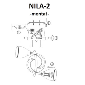 NILA-2 satynowy nikiel lampa  sufit żyrandol