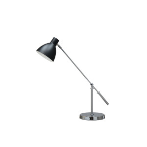 PABLO czarny+chrom lampa biurkowa E27-1*40W bez ża