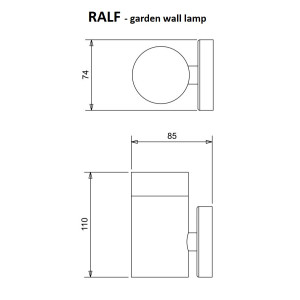 RALF kinkiet ścienny ogród inox IP44 1xGU10