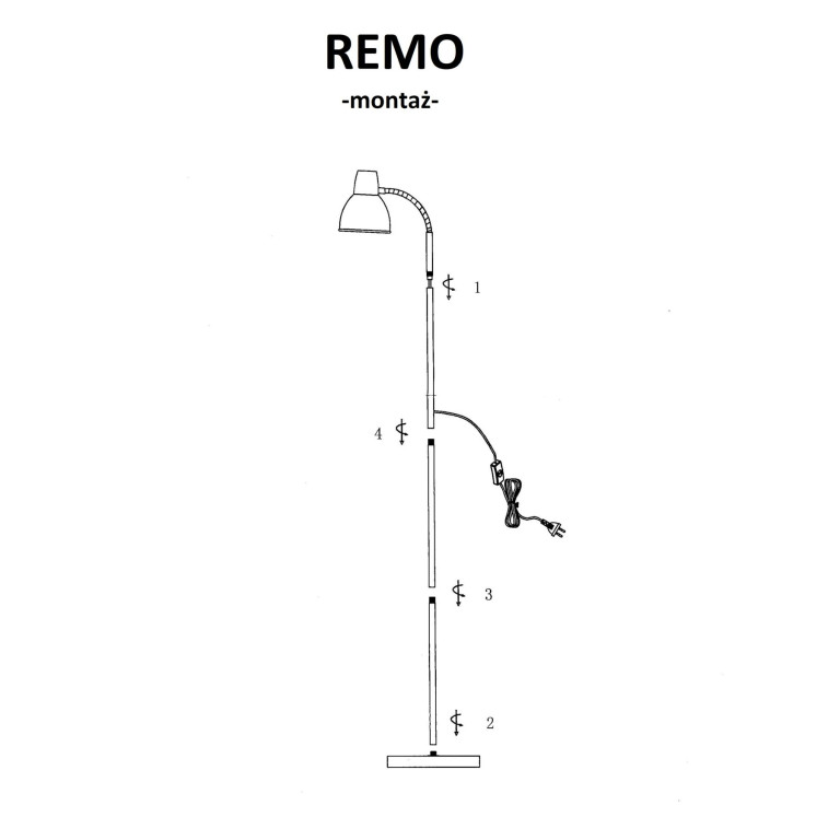REMO loft czarny lampa podłogowa E27 40W