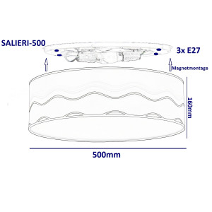 SALIERI-500 white abażur plafon