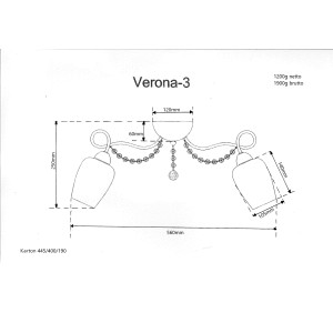 VERONA-3 chrom lampa sufitowa żyrandol