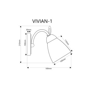 VIVIAN-1 chrom lampa kinkiet