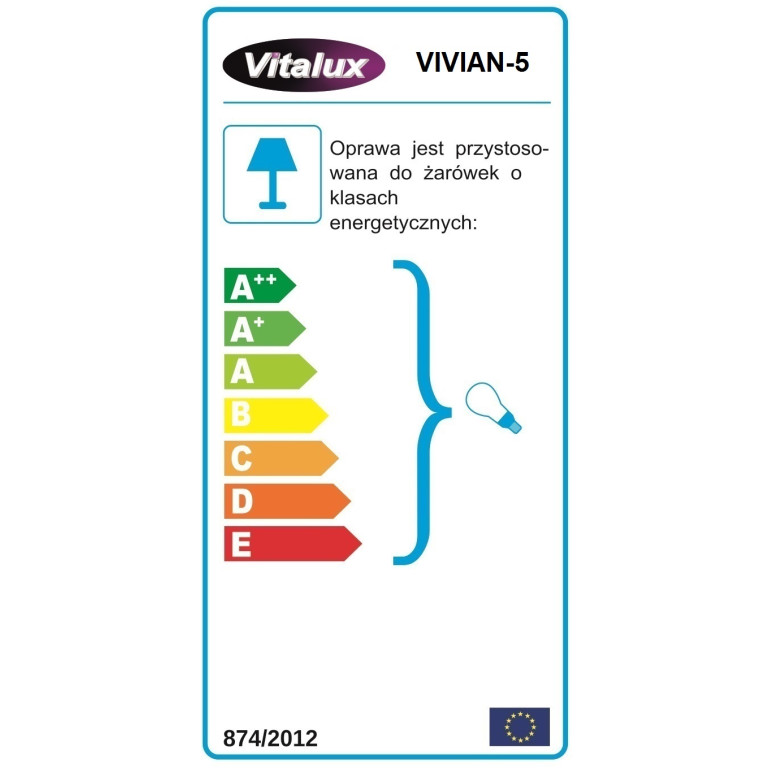 VIVIAN-5 chrom lampa żyrandol