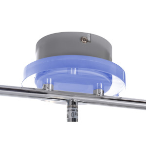 WALTER-3 chrom lampa spot 3xGU10 + LED 3,6W blue