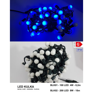 BLK02-5 l.ch. BIG LED KULKA FLASH 200LED b.ciep gn