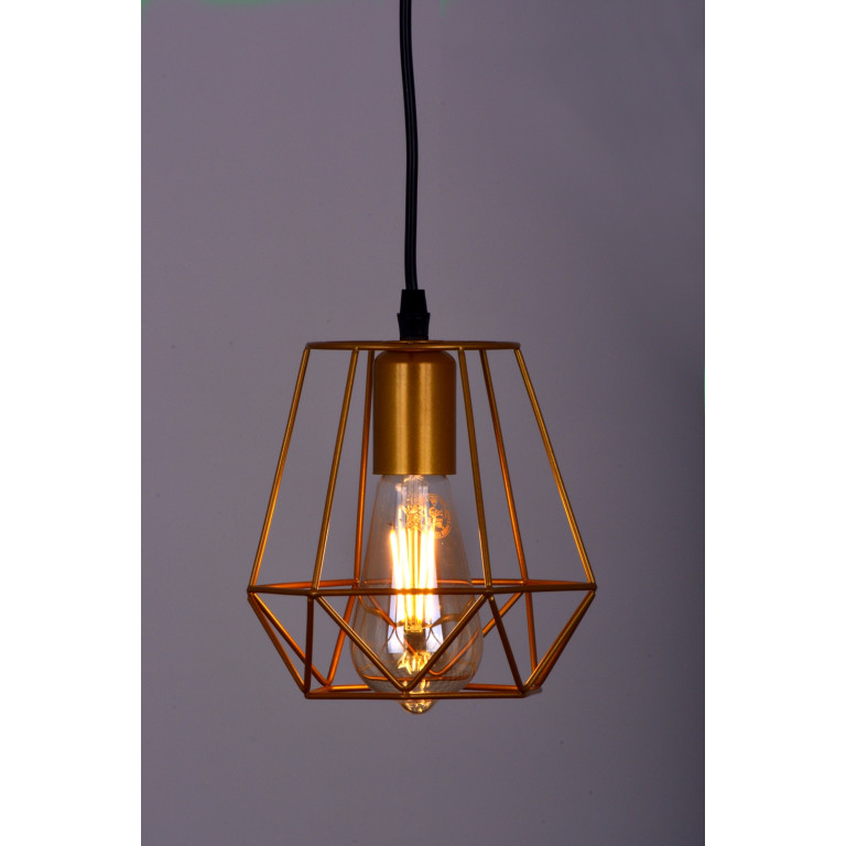 CARINI-170 Gold lampa wisząca, loft, złota