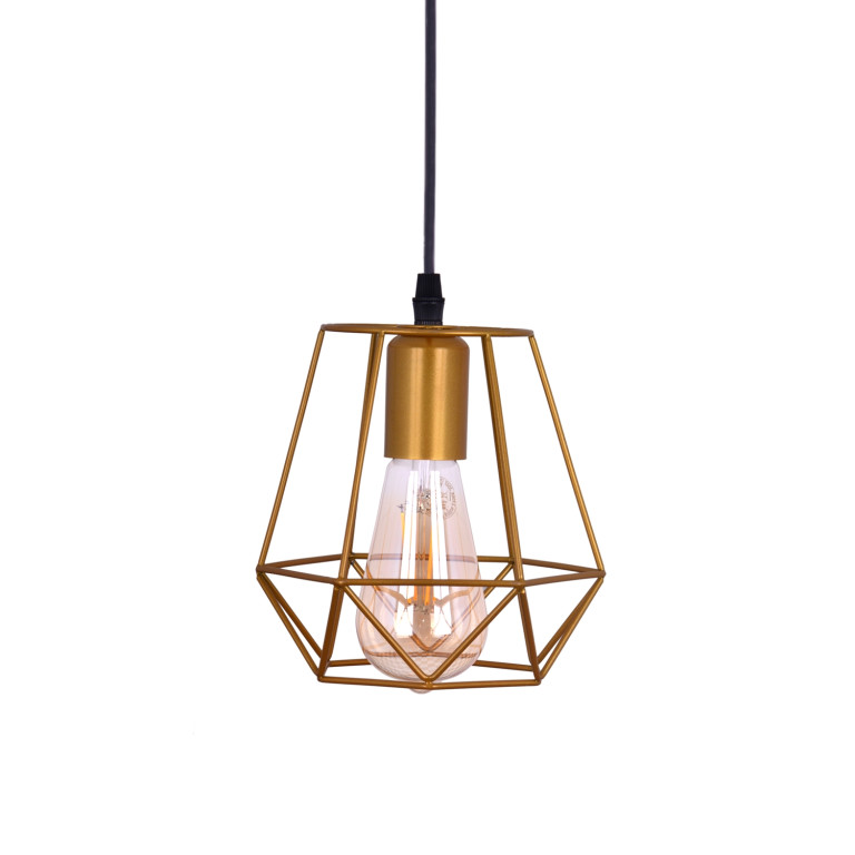 CARINI-170 Gold lampa wisząca, loft, złota