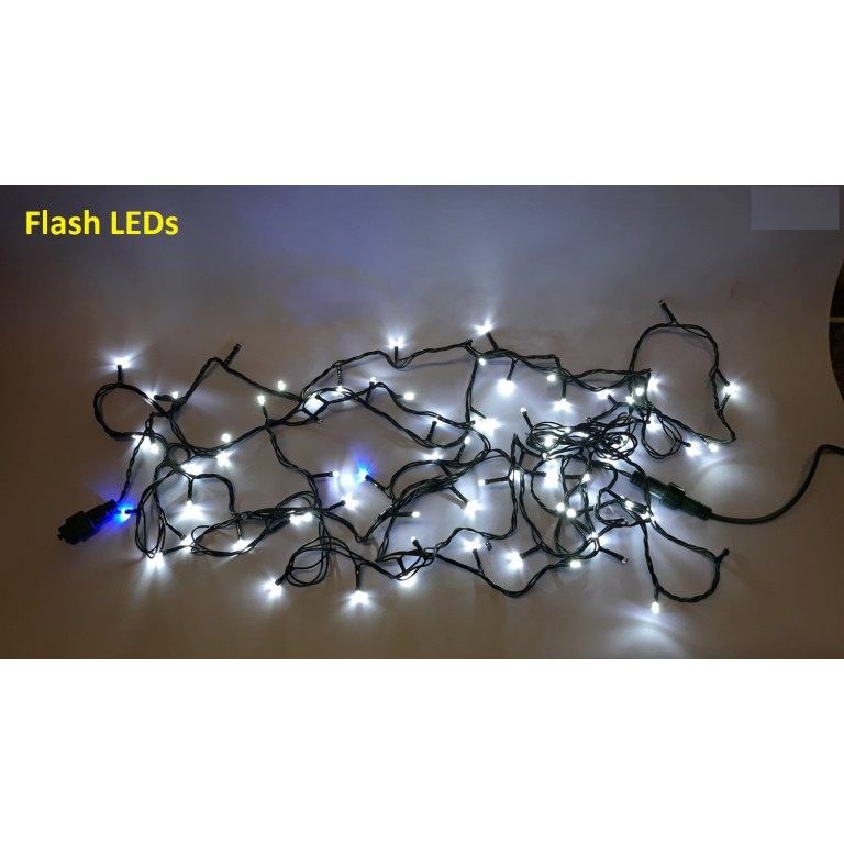 FL01-2 l.choinkowe zewn.100 LED c.biały FLASH gn.