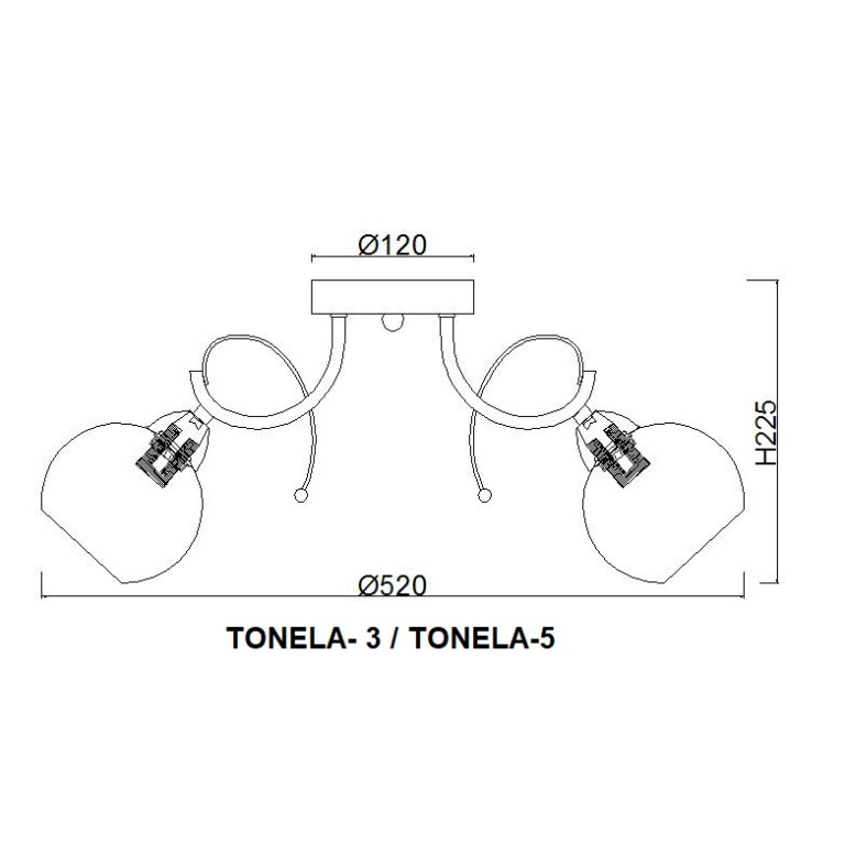 TONELA-3 chrom żyrandol 3xE27