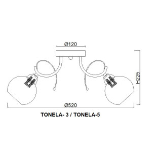 TONELA-5 chrom żyrandol 5xE27