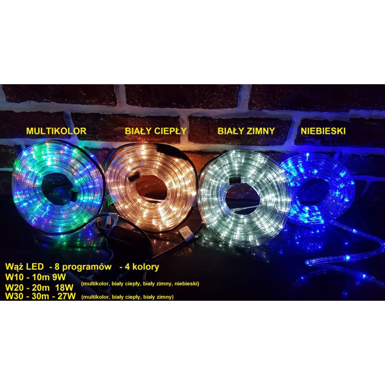 W20-3 niebieski „WĄŻ ŚWIETLNY” 20M LED programator