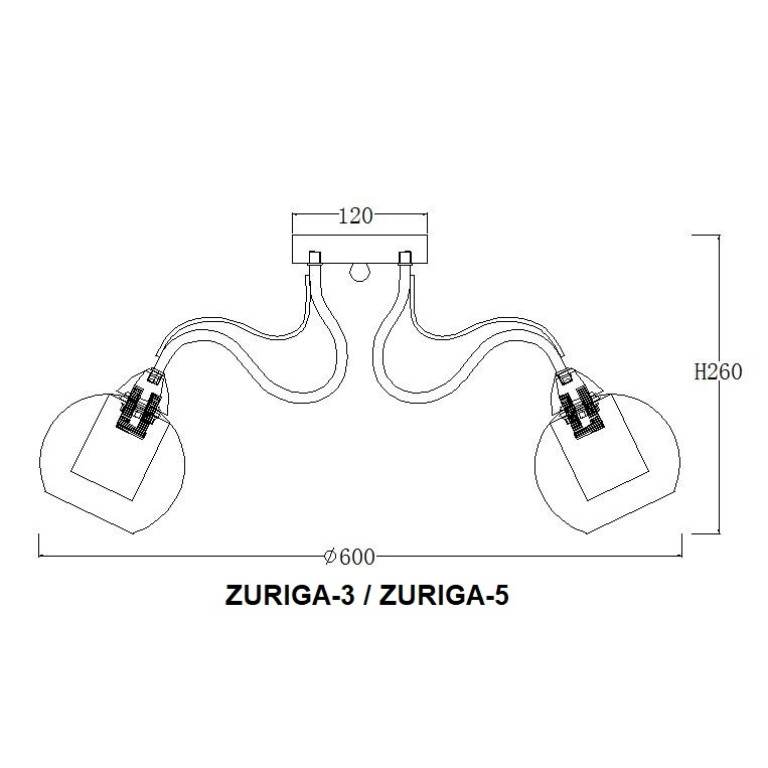 ZURIGA-3 chrom żyrandol klosz szkło 3xE27