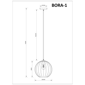 BORA-1 czarny/złoty zwis l.sufitowa 1xE27 loft