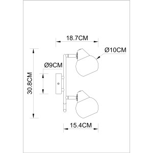 DAVE-3R MB czarny mat  spot spirala klosz szkło 3x